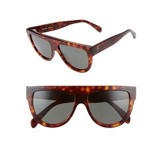 Le Specs Flat Top Polarized Sunglasses Womens Block Square Tortoise Shell Brown